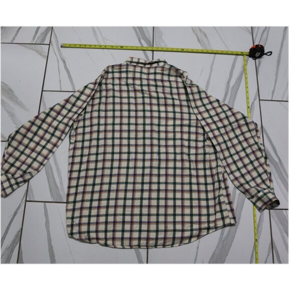 LL Bean Flannel Button Down Plaid Long Sleeve Shirt Men's Size XXL - Picture 3 of 3